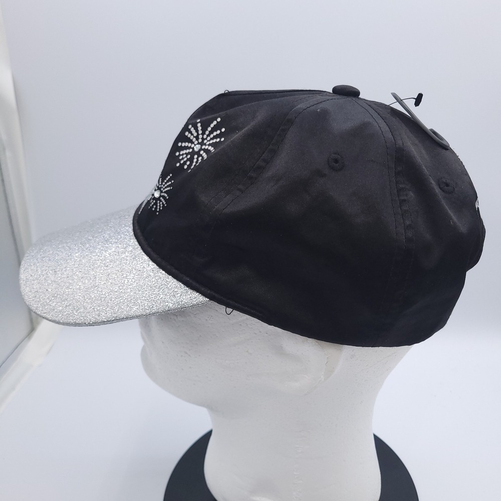 Disney Parks Cinderella Castle Cap Hat Black With Silver Glitter and Rhinestones - Picture 6 of 10